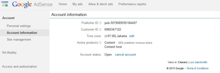 Informasi Akun