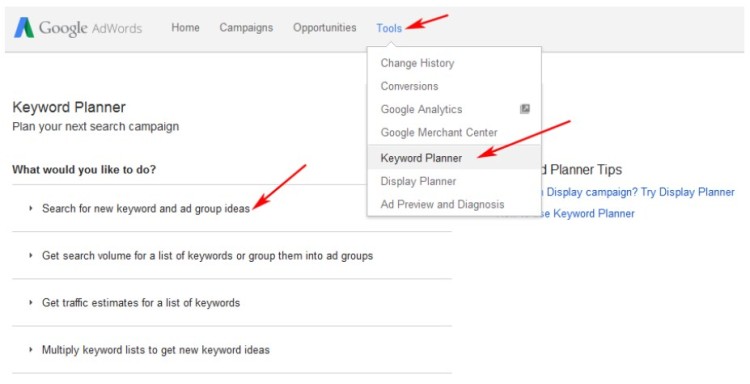 tools di google adwords